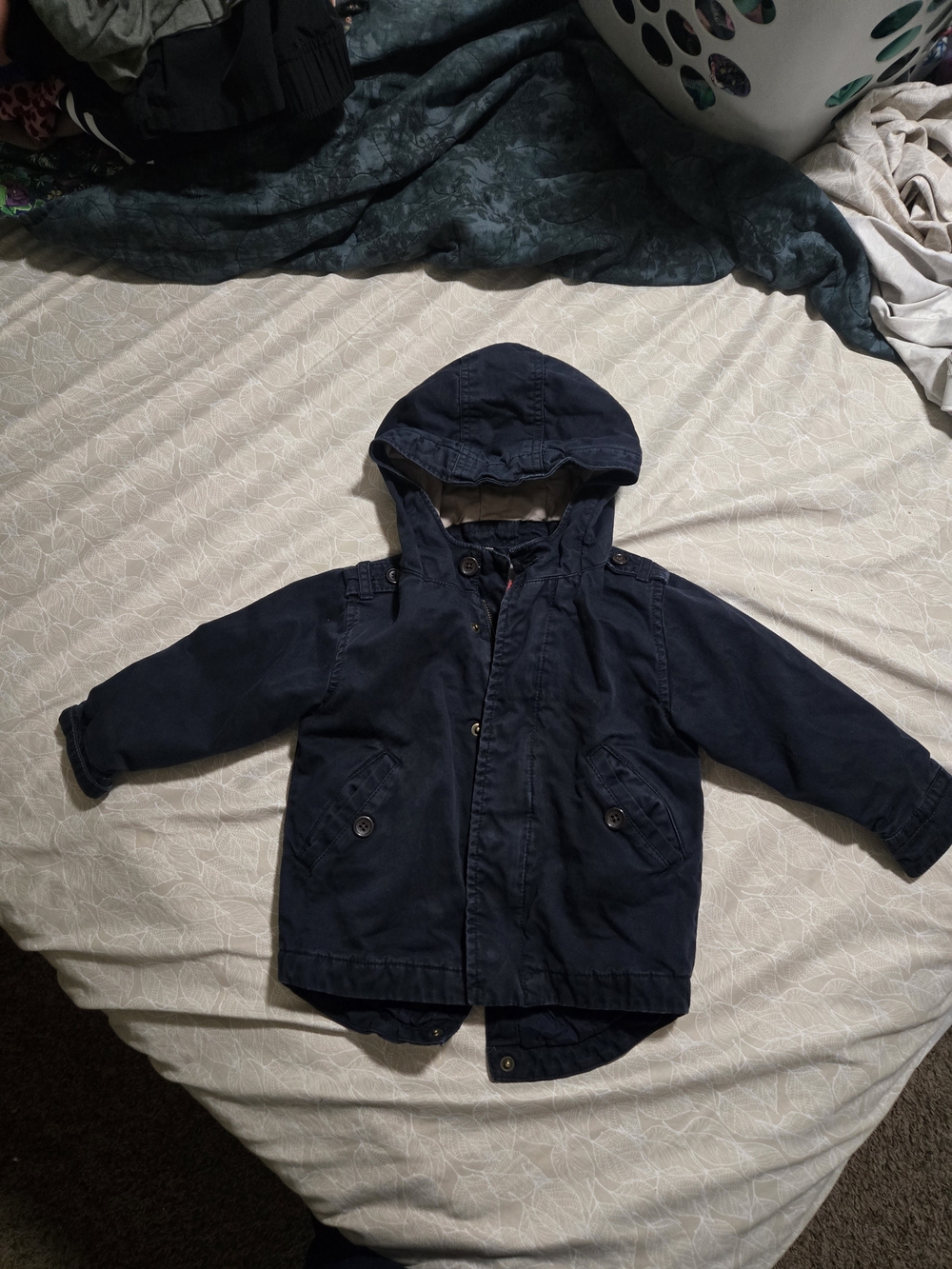GAP Navy Hooded Puffer Jacket 3T